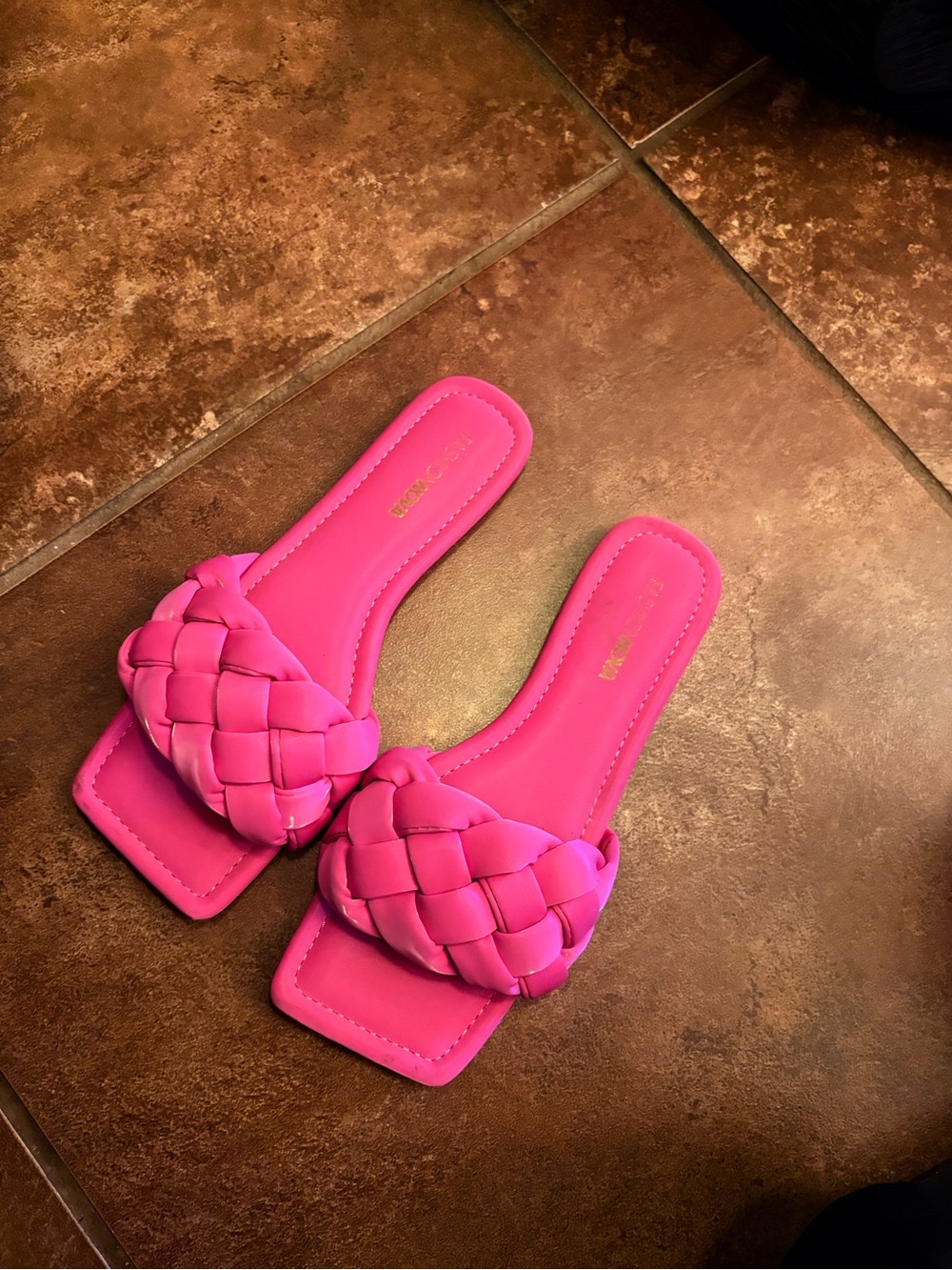 Fashion Nova Braided Slide Sandals in Hot Pink